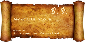 Berkovits Viola névjegykártya